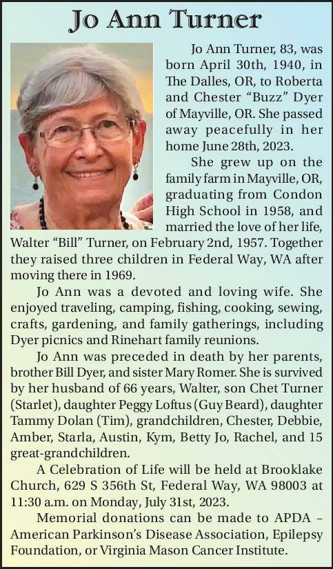 Jo Ann Turner | Obituary