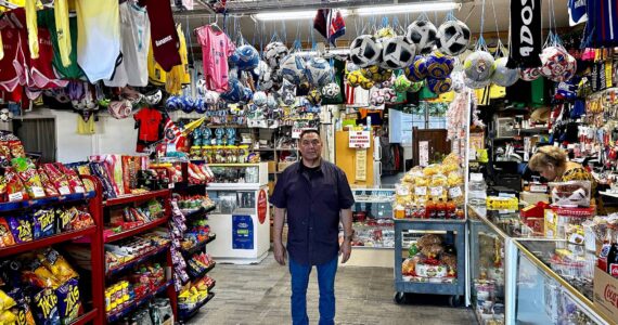 Omar Chavez at his Federal Way store, Omar’s Soccer Sports Store. (Photo by Joshua Solorzano/Sound Publishing)