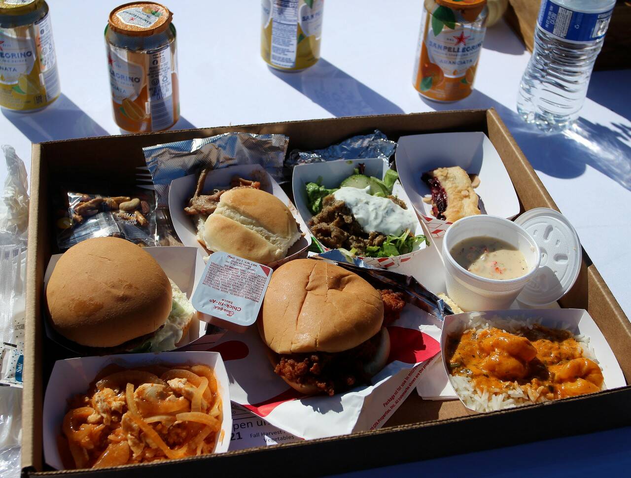Eight samples from local restaurants at the 2021 Taste of Federal Way. (File photo)