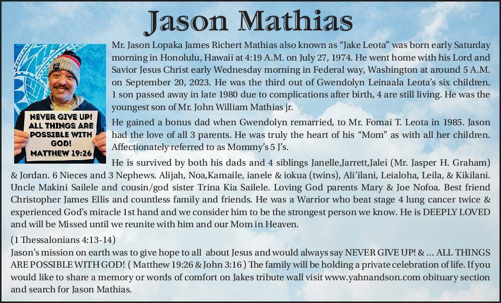 Jason Mathias | Obituary