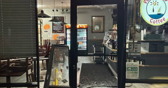 The storefront of the Poverty Bay Cafe by FUSION was damaged by a vehicle early Oct. 27. Photo provided by FUSION.
