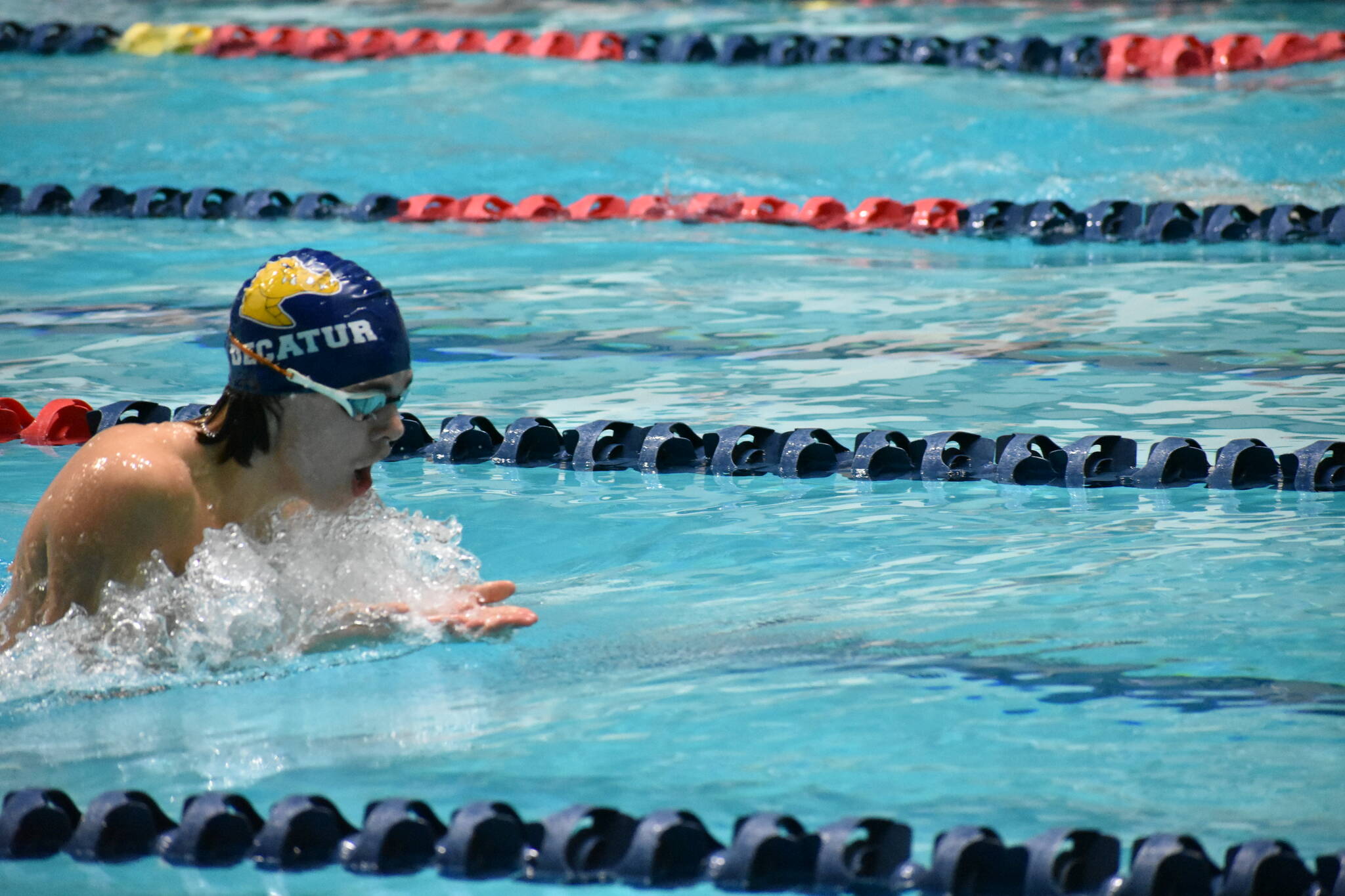 Decatur swimmer in the breaststroke event. Ben Ray / The Mirror