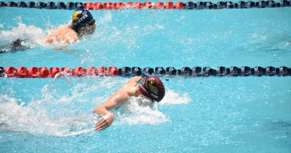 Decatur and Thomas Jefferson battle in the butterfly leg of the 200 Medley. Ben Ray / The Mirror