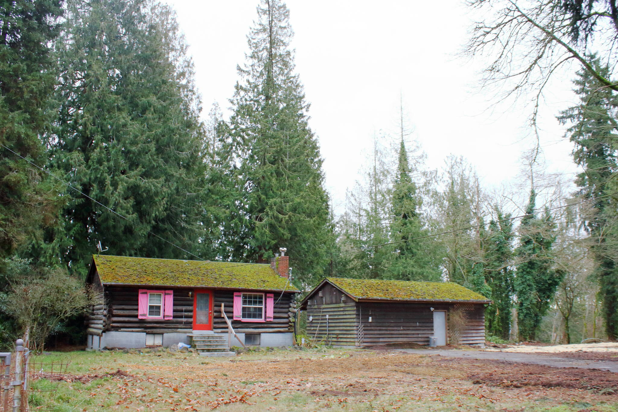 Photo by Keelin Everly-Lang / The Mirror
Two structures stand out from the other homes along 28th Avenue South due to their unique log cabin appearance.