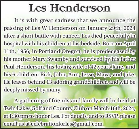 Les Henderson | Obituary