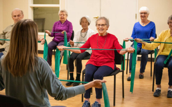 Fitness programs tailored to each resident’s abilities ensure everyone can enjoy the benefits of an active, heart-healthy lifestyle. Photo courtesy Village Green Senior Living