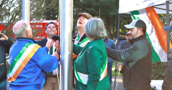 Federal Way City Hall hosted the raising of the Irish flag on March 15. Photos by Keelin Everly-Lang / The Mirror