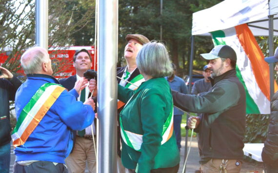 Federal Way City Hall hosted the raising of the Irish flag on March 15. Photos by Keelin Everly-Lang / The Mirror