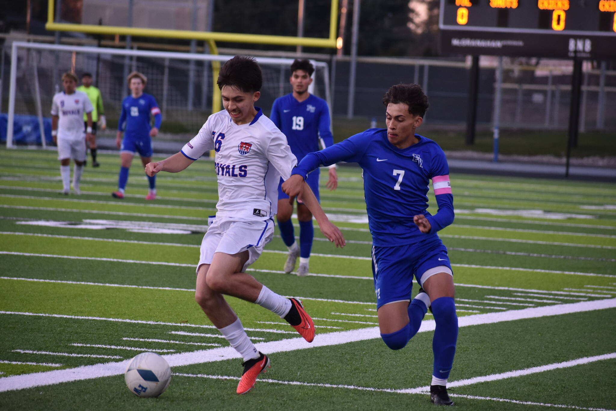 Goal scorer Gabriel Dizon chases down the ball on a hunt for possession. Ben Ray / The Mirror