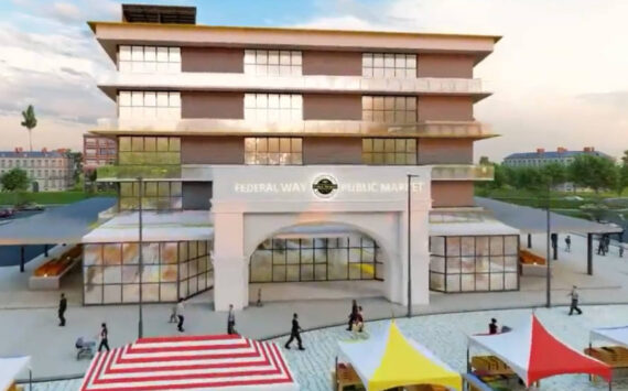 A digital rendering of what the Federal Way Public Market’s entrance could look like. Photo courtesy of Ron Walker