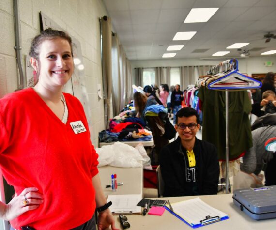 Over 200 people attended the free clothing swap at the South King Tool Library on May 4 in Federal Way. Photo by Bruce Honda