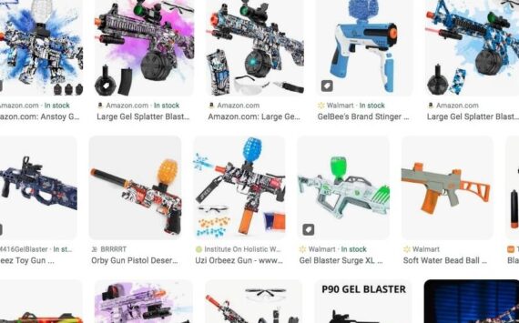 Examples of toy guns that fire Orbeez. (Google Images screenshot)