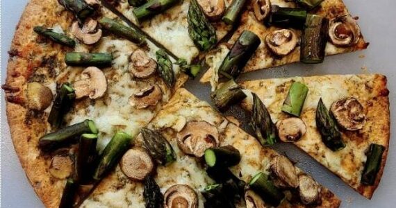 Asparagus pizza. Photo courtesy of Vickie Chynoweth