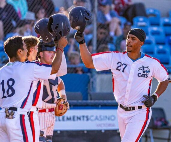 Isaiah Afework touches home after a home run. (Courtesy Photo from Victoria Harbourcats via Christian J. Stewart)