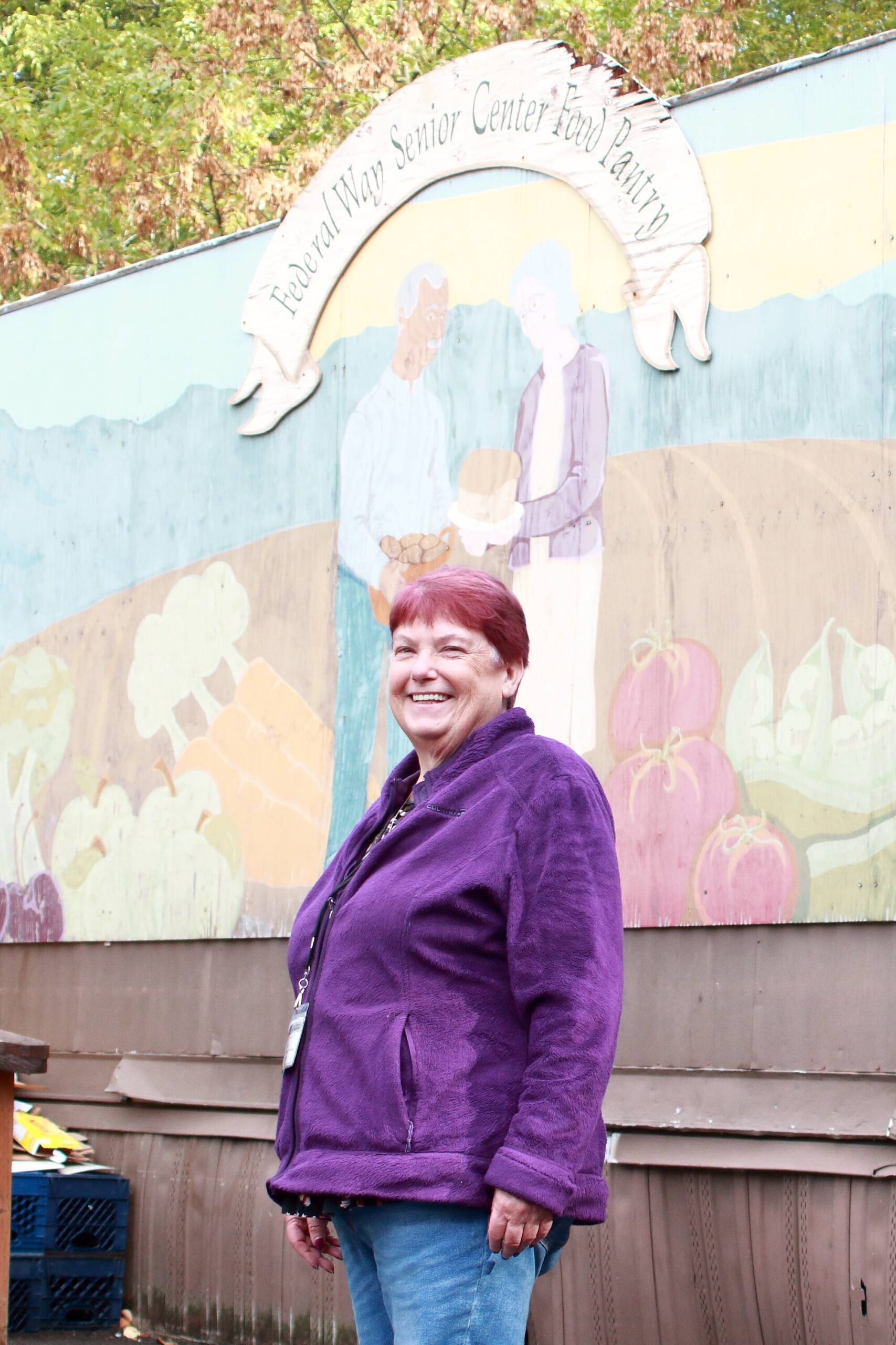 Sue Thacker at the Federal Way Senior Center food bank. Photo by Keelin Everly-Lang / the Mirror
