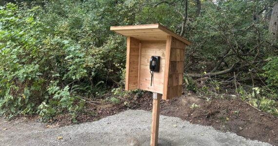 The newly installed wind phone is available for anyone who may benefit from a reflective moment in their grief to connect with lost loved ones through the installation. Photo courtesy of Ben Miller / City of Federal Way