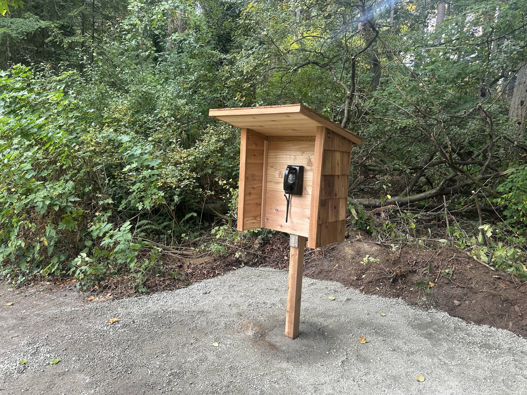 The newly installed wind phone is available for anyone who may benefit from a reflective moment in their grief to connect with lost loved ones through the installation. Photo courtesy of Ben Miller / City of Federal Way