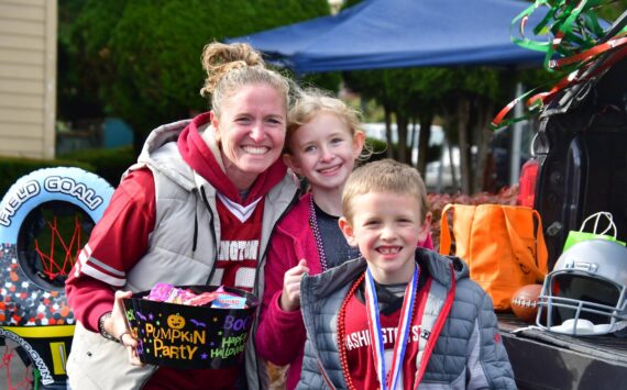 Bouts of rain, wind and sun kept the FUSION Trunk or Treat rolling along! Kids and adults in costume had fun with back of vehicle activities and treats Oct. 25 at the Pete Andersen Family Center located at 1505 S. 328th St. in Federal Way. Photo by Bruce Honda