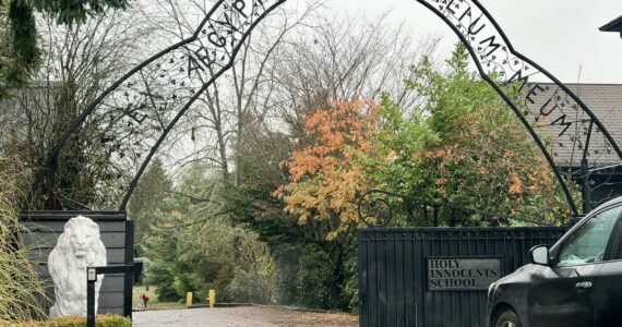 The entrance to Holy Innocents School of the Northwest. Photo by Joshua Solorzano/The Mirror.