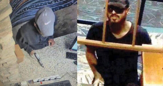 Alleged photos of Gonzalez-Barragan attempting and committing robberies. Screenshots from court documents