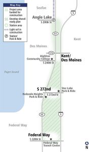 Sound Transit is evaluating alternatives to extend light rail from the future Angle Lake light rail station on South 200th Street in SeaTac to the Federal Way Transit Center