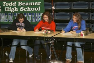 Todd Beamer High School soccer players (from left to right) Holland Crook