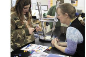 Sara Huwe and her instructor