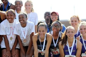 Federal Way's girls 4x200-meter relay team: Kemi Akinlosotu (top left)