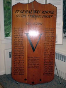 More than 60 veterans are memorialized on a plaque from Federal Way High School.