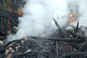 A home in the 29600 block of 23 Ave. SW was completely consumed by a fire on Feb. 26. Fire investigators believe a space heater may have been a contributing factor to the fire.