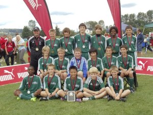 The Federal Way United Storm '97 Green team recently won the Snohomish Bigfoot Soccer Tournament. The team includes