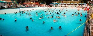 Federal Way police are searching for a man who they believe molested two girls in the wave pool (pictured) at Wild Waves.