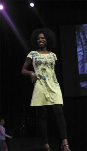 A model walks the runway at the Cherish event.