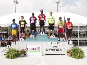 Lakota Middle School 12-year-old Yohane Griffin finished up in second place at last weekend's 2012 Hershey's Track and Field National Championships in Pennsylvania. Griffin (third from left) ran a 26.72 in the Boys 11-12 200-meter dash.