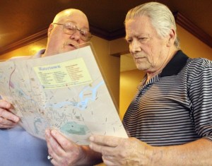 William “Bill” Pethtel (right) met his brother Phillip Bryant for the first time Dec. 3 at Mama Stortini’s restaurant in Puyallup. Bryant