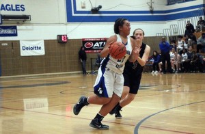Hannah Togia drives towards the basket during Federal Way's 57-14 loss to Kentlake on Jan. 5 at Federal Way High School.