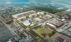 A 3D model of the potential plan for the 7.48 acre site where a Target once was. The city of Federal Way purchased the property for $8.2 million.