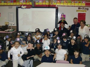 Superintendent Rob Neu visited kindergartners at Lake Grove Elementary.