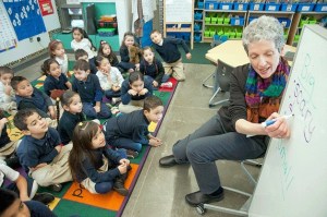 Students in Sunnycrest Elementary’s dual-language program listen during a teaching lesson.