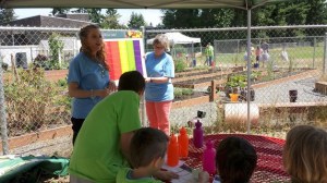 St. Francis staff recently attended the Garden Summer Camp at Camelot Elementary to teach children about the benefits of fruits and vegetables.