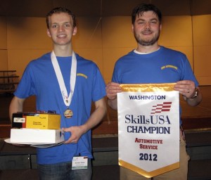 Decatur senior Gordon Sabin and teacher Luke Thompson.