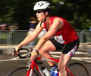 A cyclist rolls in front of Steel Lake Park during the 2008 U.S. Women’s Triathlon. The event will return to Federal Way in July following a one-year hiatus.
