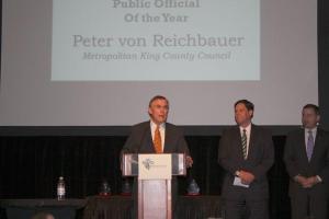 King County Councilman Pete von Reichbauer was awarded the Public Official of the Year award by the Municipal League Foundation on April 2 in Seattle. From left