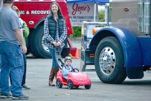 Parents and children attend the community event Touch-A-Truck on May 17.