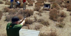 Kyle Sumpter shoots bowling pins on 'Top Shot All-Stars.'