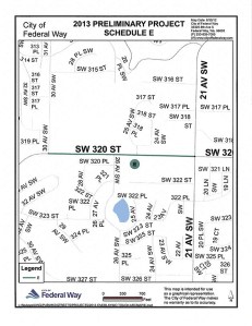 Map of road construction along SW 320th St.