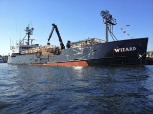 The Wizard from the TV show 'Deadliest Catch' loaded Red King Crab pots at Fishermen’s Terminal in September before heading up to Alaska.