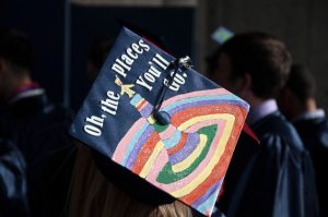 'Oh the Places You’ll Go' graduation hat.