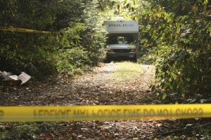 Federal Way police investigate a wooded area on South 304th Street on Friday after human skeletal remains were discovered.