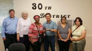 Sen. Mark Miloscia was recognized this week for his efforts to support services for individuals with developmental disabilities and their families.